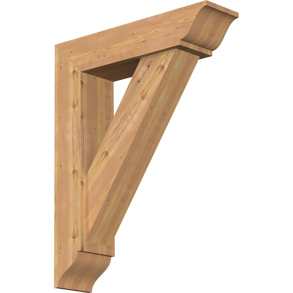 Ekena Millwork Traditional Traditional Smooth Bracket w/ Offset Brace, Western Red Cedar, 7 1/2"W x 30"D x 38"H BKT0806X30X38TRA01SWR - main